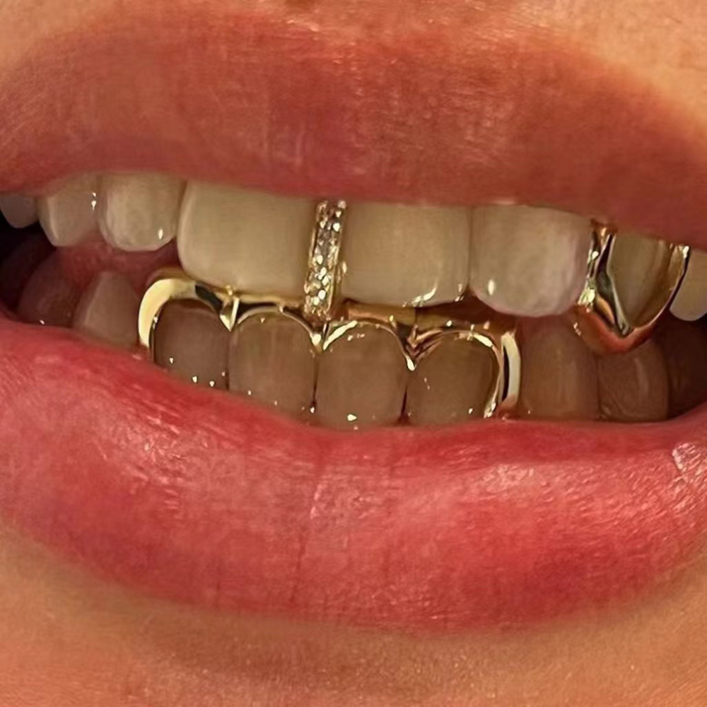 Body Jewelry Gold Plated - RACHELZ 힙합 싱글 CZ 스톤 수직