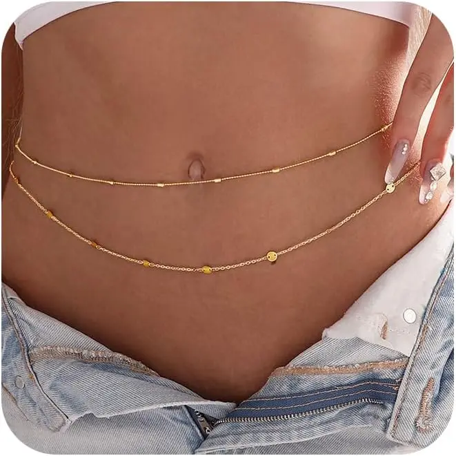 Body Jewelry Gold Plated - 여성 방수 바디 체인 18K 금도금