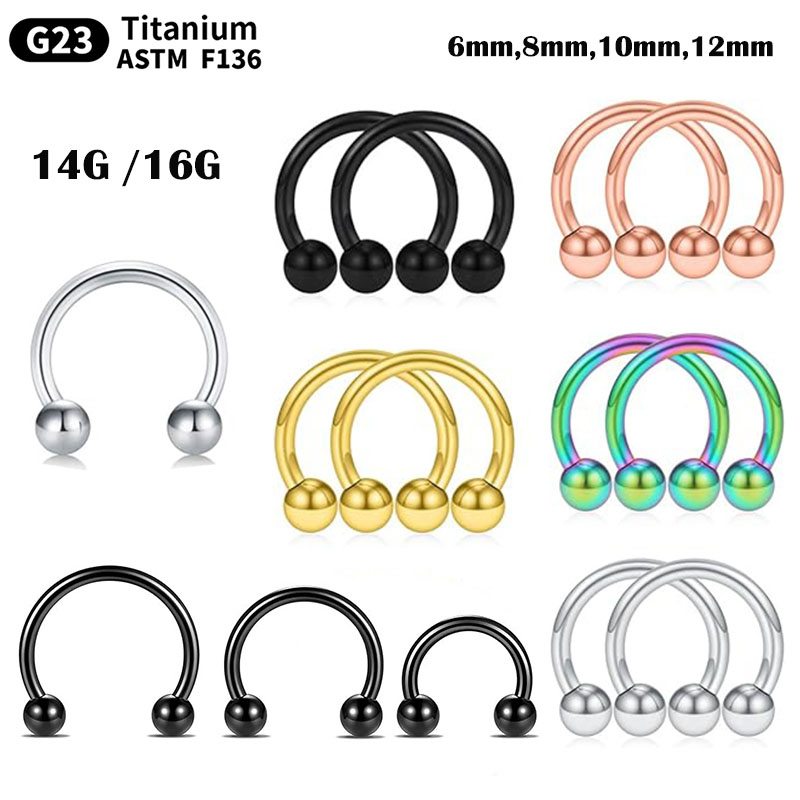 Body Jewelry Nipple Rings - 티타늄 말굽 셉텀 링 코 링,