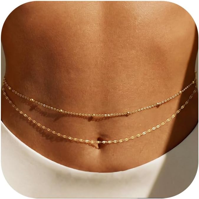 Body Jewelry Gold Plated - 14K 금도금 허리 체인 여성용 레이어드