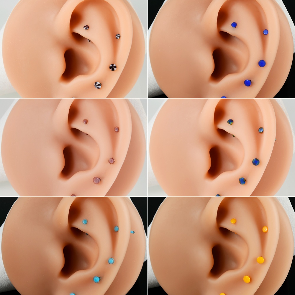 유리 코 스터드 폴리크롬 유리 스트레이트 코 링, 리테 - Body Jewelry Holder 리뷰 및 가격