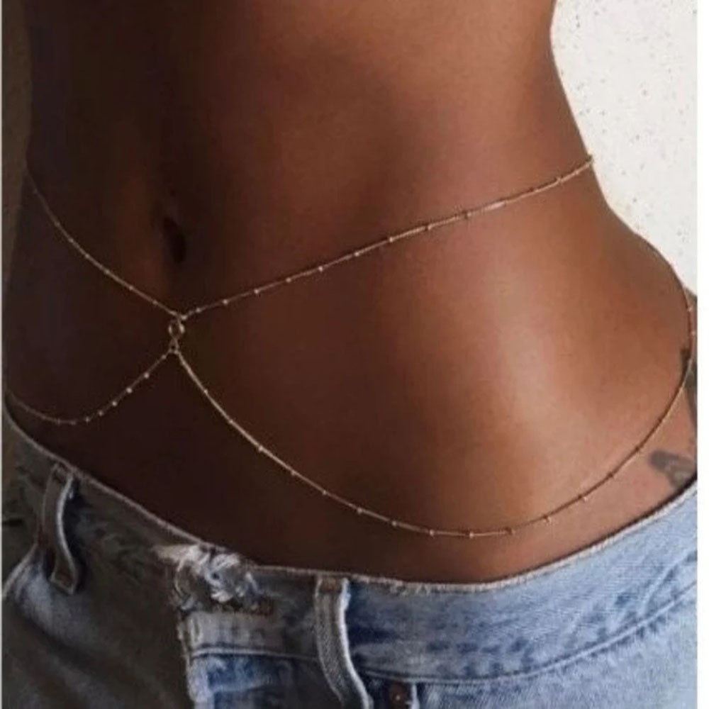 밸리 체인 디티 CZ 바디 쥬얼리, 골드 웨이스트 체인 - Body Jewelry Gold Plated 리뷰 및 가격