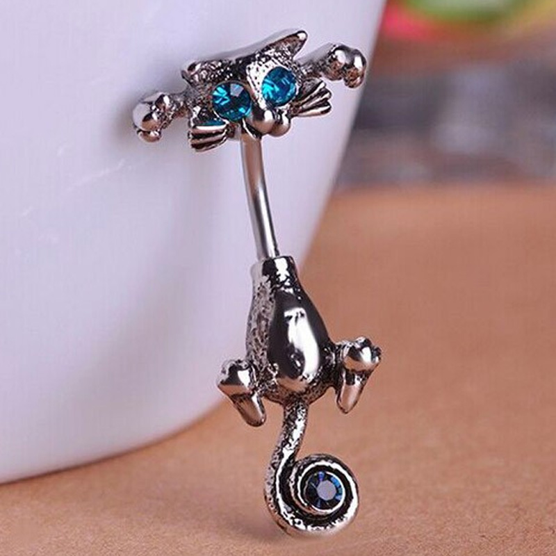 Zlxgirl 패션 여성의 귀여운 녹색 눈 제트 고양이 - Body Jewelry Brands 리뷰 및 가격