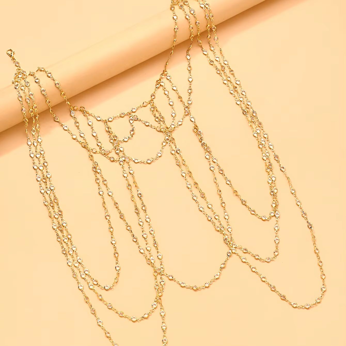 골드 실버 도금 멀티 레이어 CZ 바디 체인, 여성용  - Body Jewelry Gold Plated 리뷰 및 가격