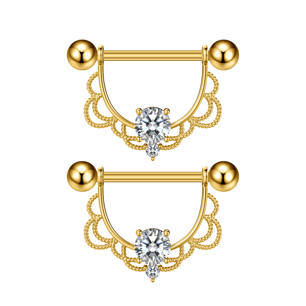 2개 세트 양쪽 나사형 하트 니플 피어싱 5개 크리스탈 - Body Jewelry Nipple Rings 리뷰 및 가격