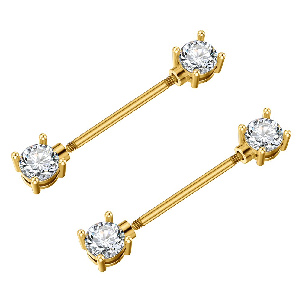 2개 세트 양쪽 나사형 하트 니플 피어싱 5개 크리스탈 - Body Jewelry Nipple Rings 리뷰 및 가격