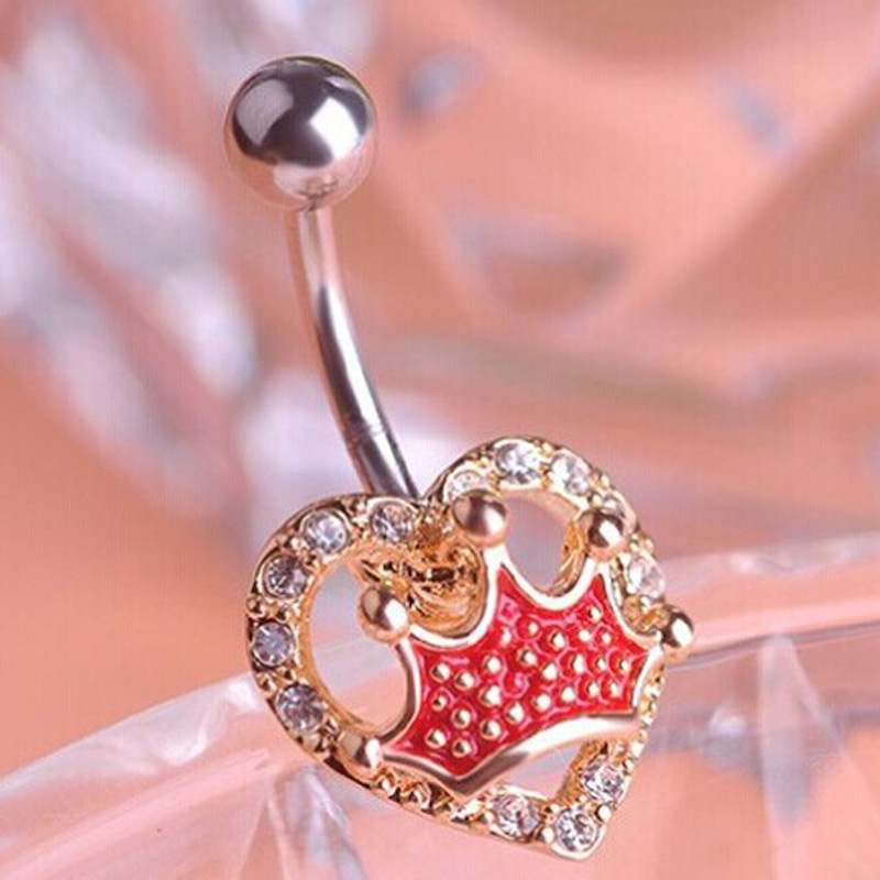 Zlxgirl 패션 여성 섹스 레드 크라운 모양 배꼽  - Body Jewelry Brands 리뷰 및 가격