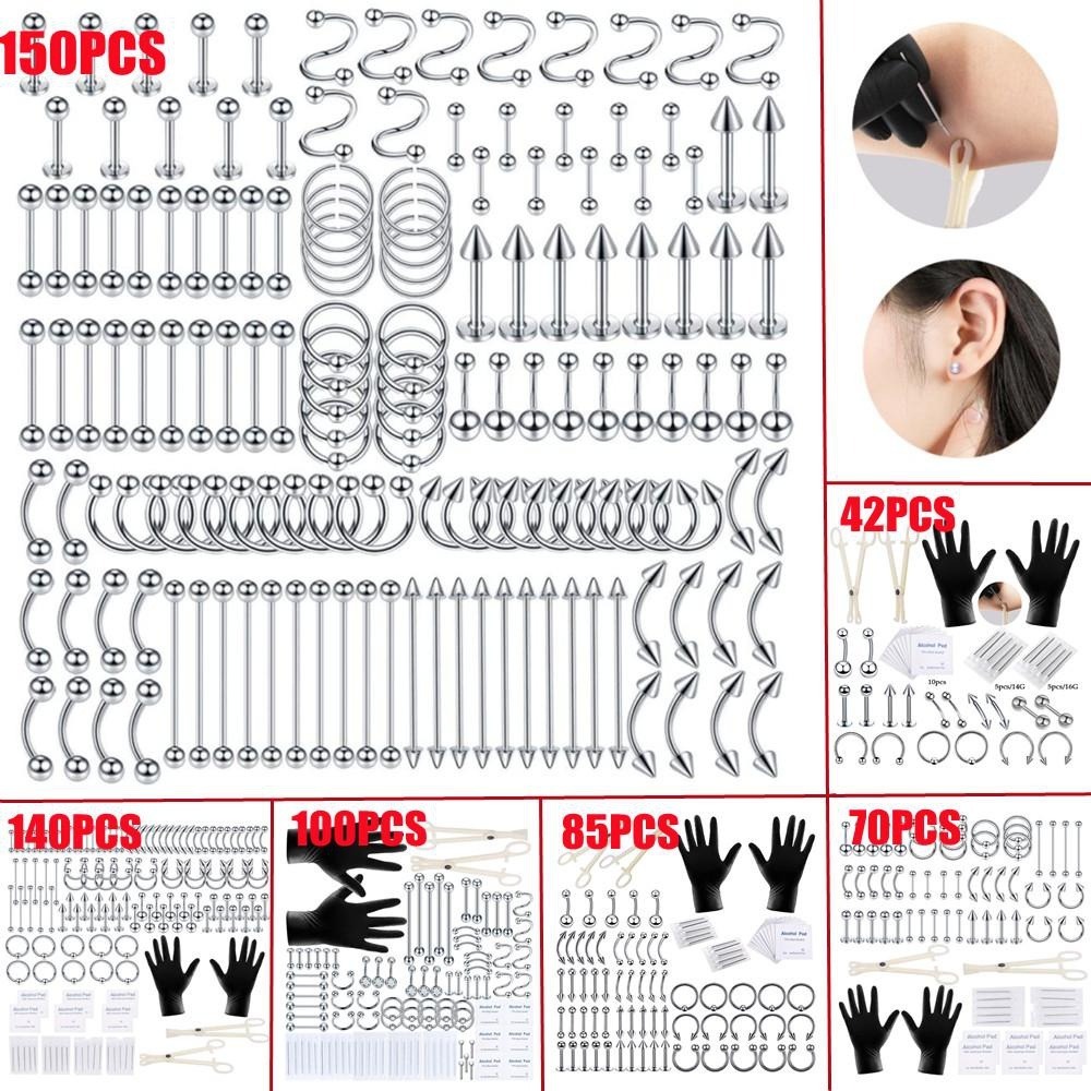 150/140/85/70/42개 바디 피어싱 키트 쥬얼 - Body Jewelry Nipple Rings 리뷰 및 가격