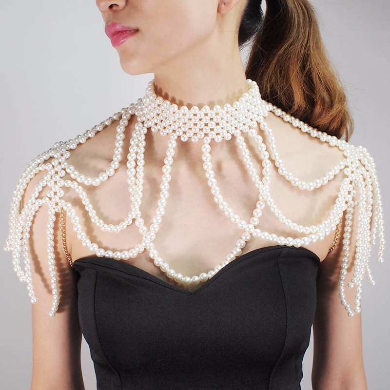 세련된 진주 숄더 체인 주얼리, 유명 브랜드 디자인,  - Body Jewelry Brands 리뷰 및 가격