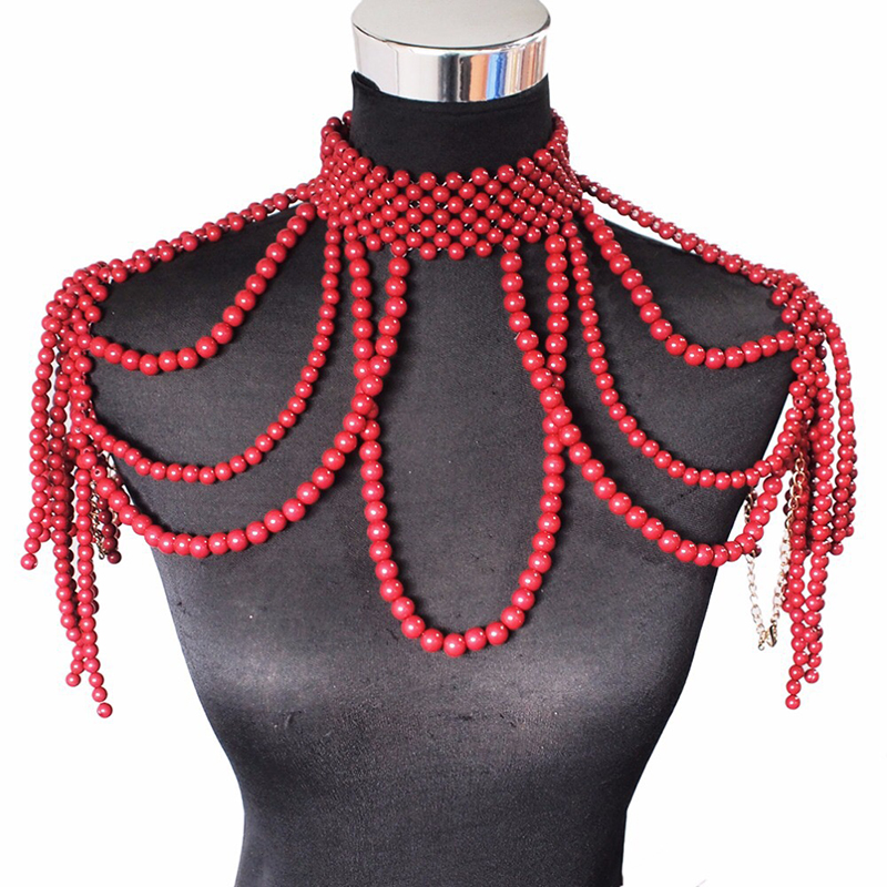 세련된 진주 숄더 체인 주얼리, 유명 브랜드 디자인,  - Body Jewelry Brands 리뷰 및 가격