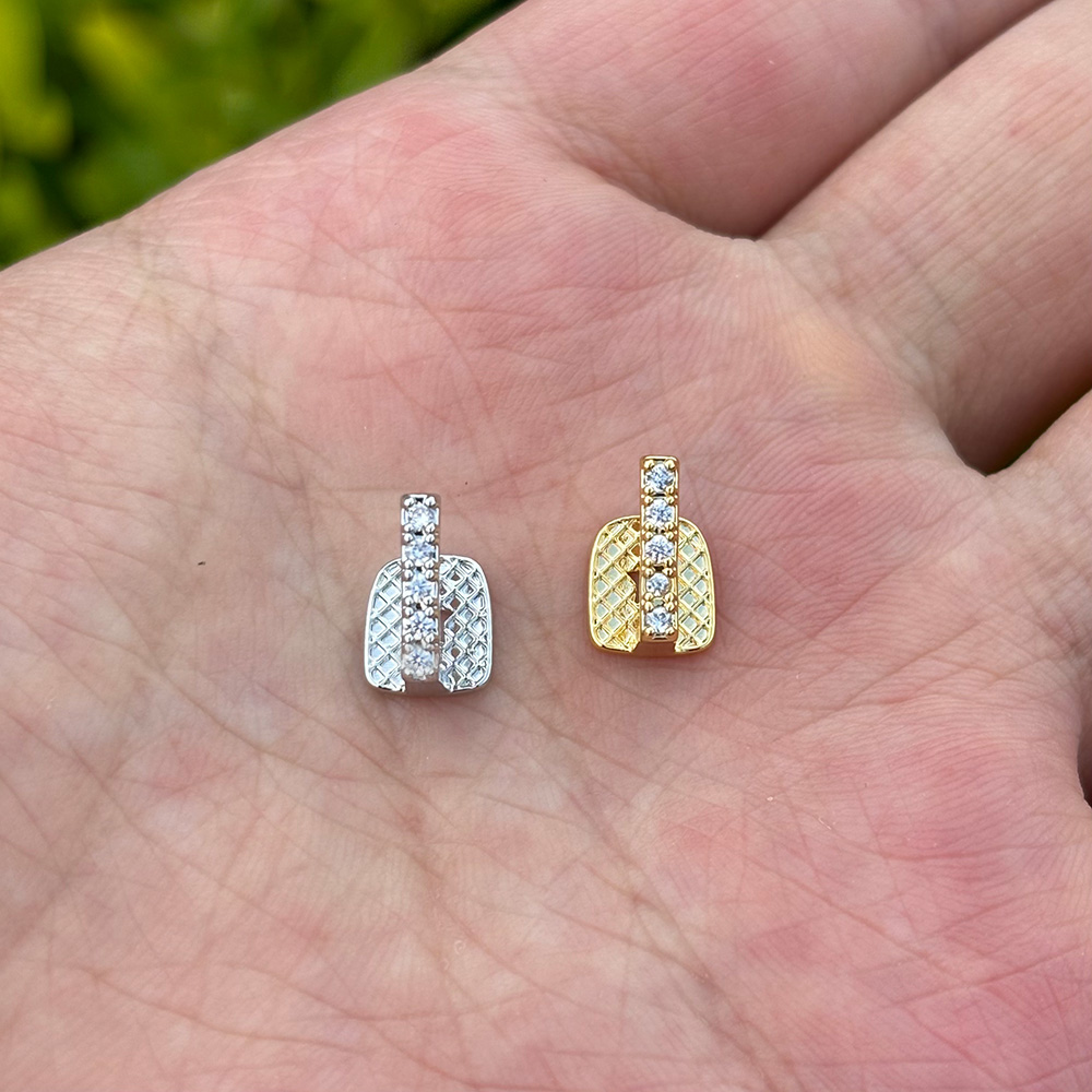 RACHELZ 힙합 싱글 CZ 스톤 수직 바 치아 그릴 - Body Jewelry Gold Plated 리뷰 및 가격
