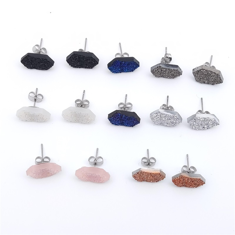 주간 스테인레스 스틸 스터드 미니 수지 Druzy 육각 - Body Jewelry Brands 리뷰 및 가격