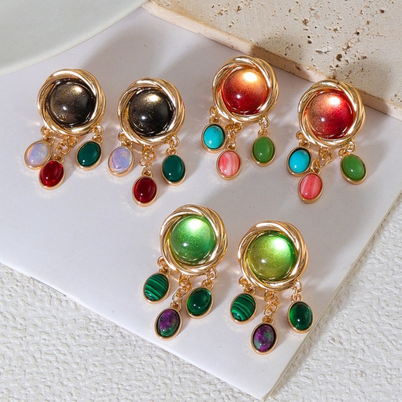 여성을 위한 컬러풀한 유리 크리스탈 귀걸이 미니멀리스트 - Body Jewelry Brands 리뷰 및 가격