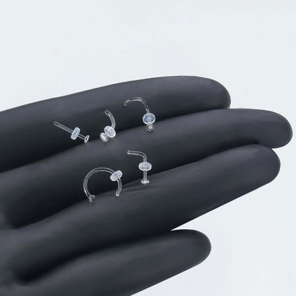 1/5개 유리 코 스터드 투명 유리 스트레이트 코 스크 - Body Jewelry Holder 리뷰 및 가격