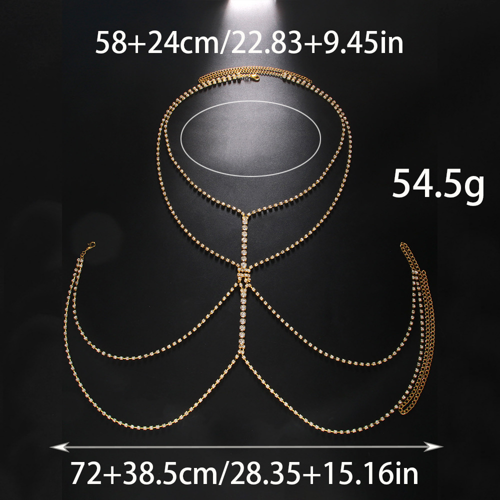 금은 도금 합금 라운드 투명 라인스톤 멀티 레이어 바디 - Body Jewelry Gold Plated 리뷰 및 가격