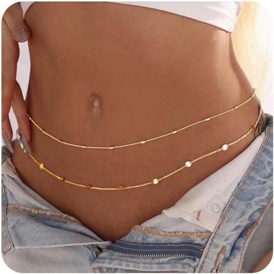 여성 방수 바디 체인 18K 금도금 허리 비즈 체인 골 - Body Jewelry Gold Plated 리뷰 및 가격