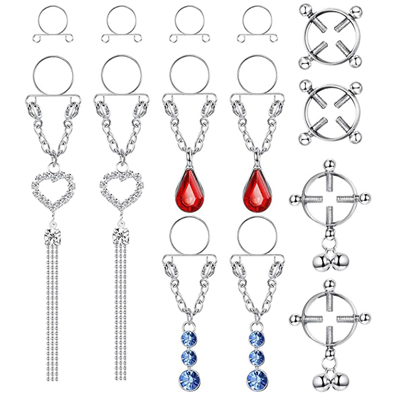 새로운 1쌍 섹시한 태슬 크리스탈 나비 펜던트 가짜 니 - Body Jewelry Nipple Rings 리뷰 및 가격