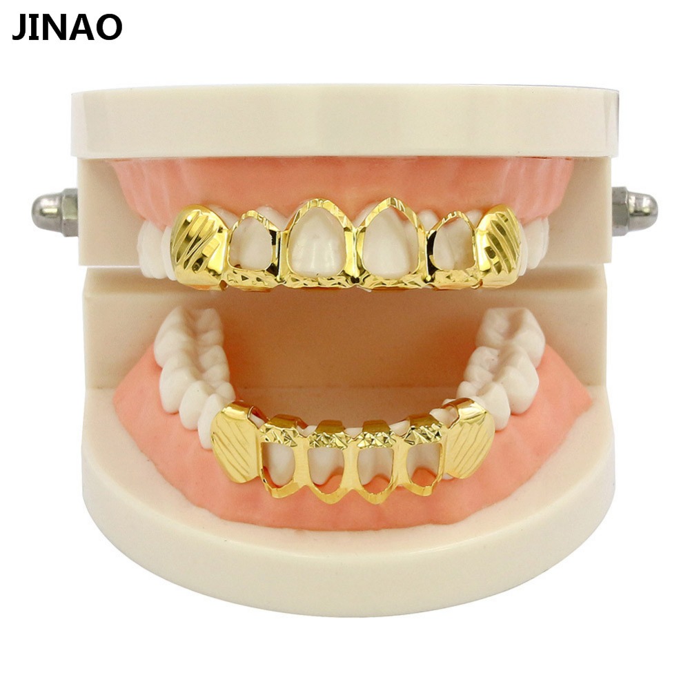 JINAO-신상 맞춤 D-컷 그릴 세트, 순금 도금,  - Body Jewelry Gold Plated 리뷰 및 가격