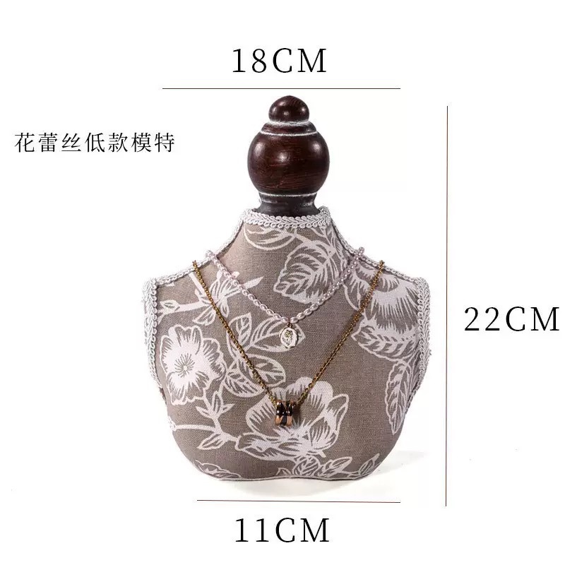 빈티지 나무 목걸이 디스플레이 마네킹 스탠드 레이스 트 - Body Jewelry Holder 리뷰 및 가격