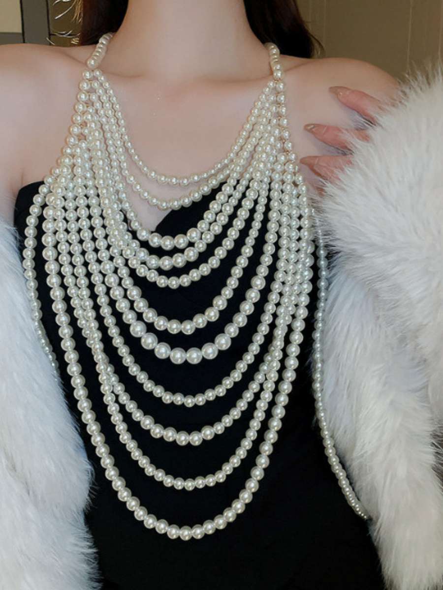 섹시한 멀티 레이어 진주 목걸이 크로스보더 주얼리 여성 - Body Jewelry Brands 리뷰 및 가격