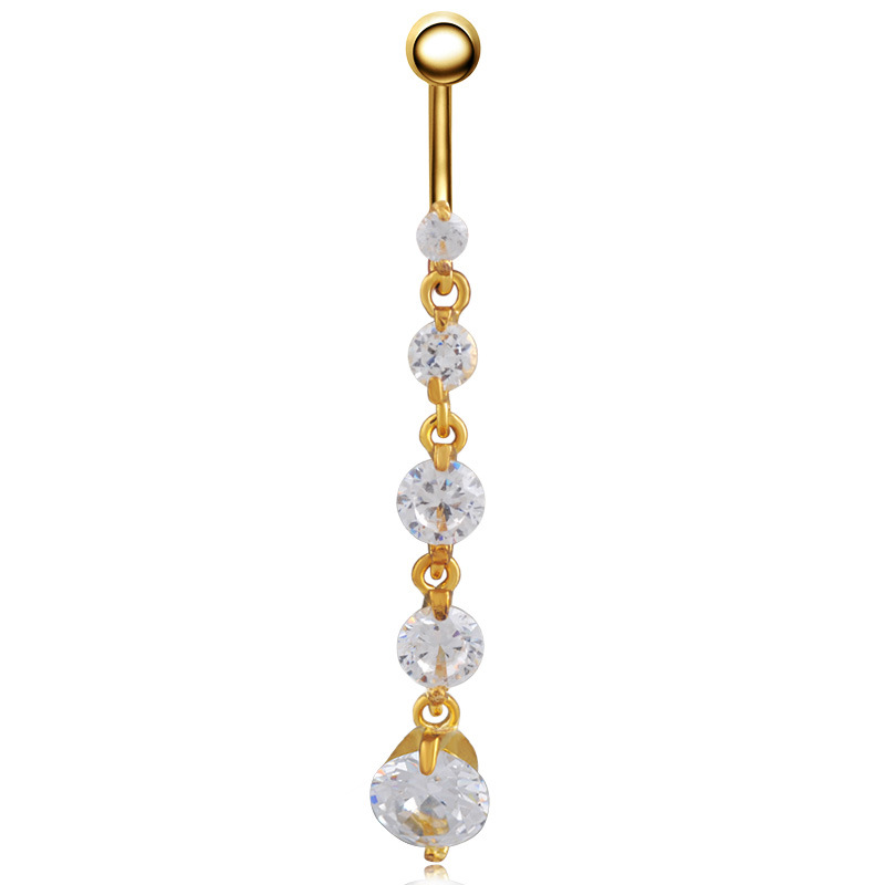여성용 롱 라인스톤 피어싱 배꼽 단추 반지, 바디 피어 - Body Jewelry Brands 리뷰 및 가격